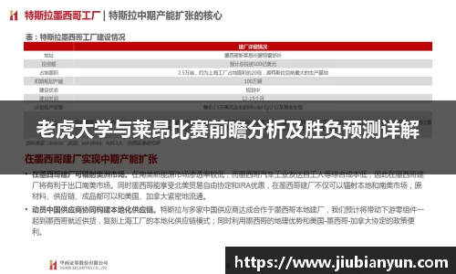 老虎大学与莱昂比赛前瞻分析及胜负预测详解
